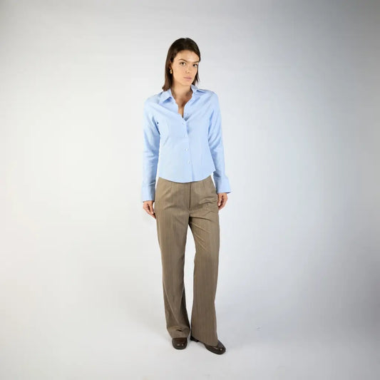 Baby Blue Shirt Tight Waisted